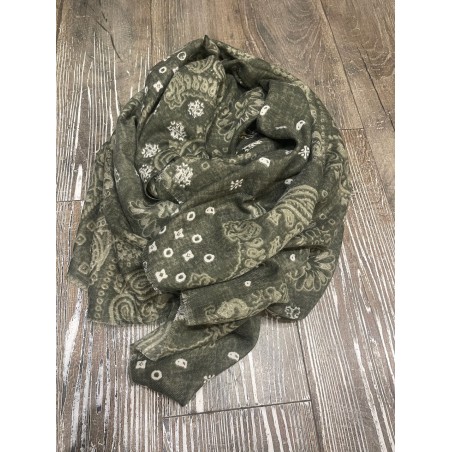 Foulard rectangle kaki