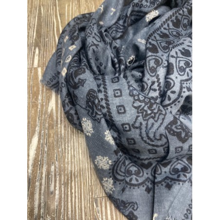 Foulard rectangle bleu