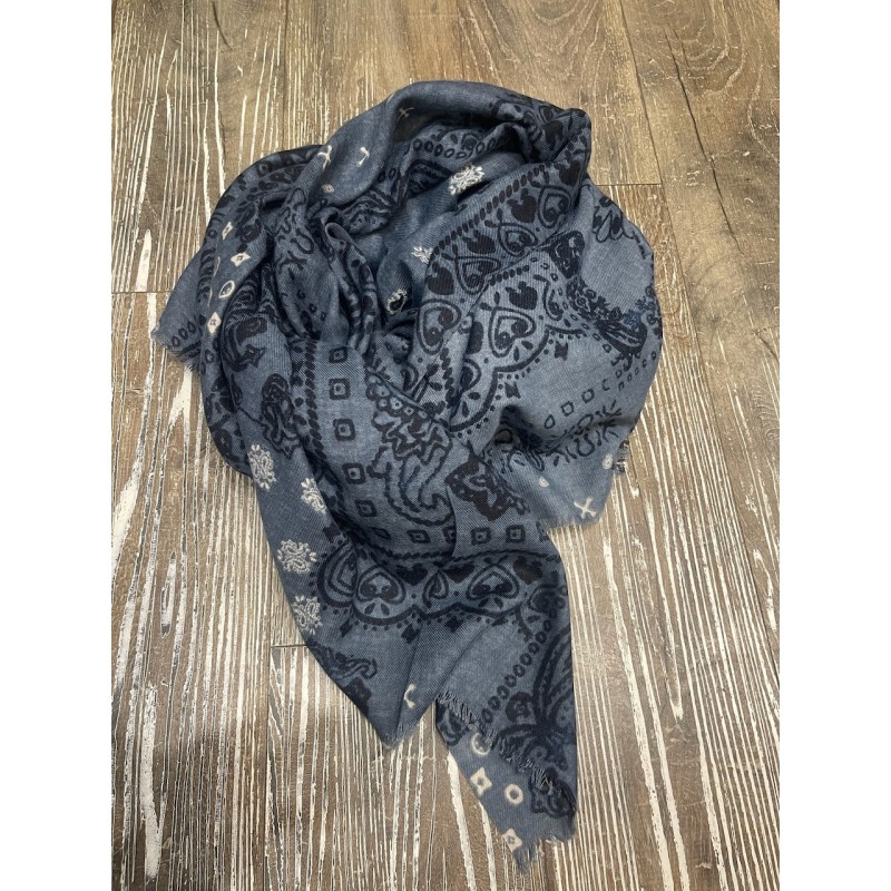 Foulard rectangle bleu