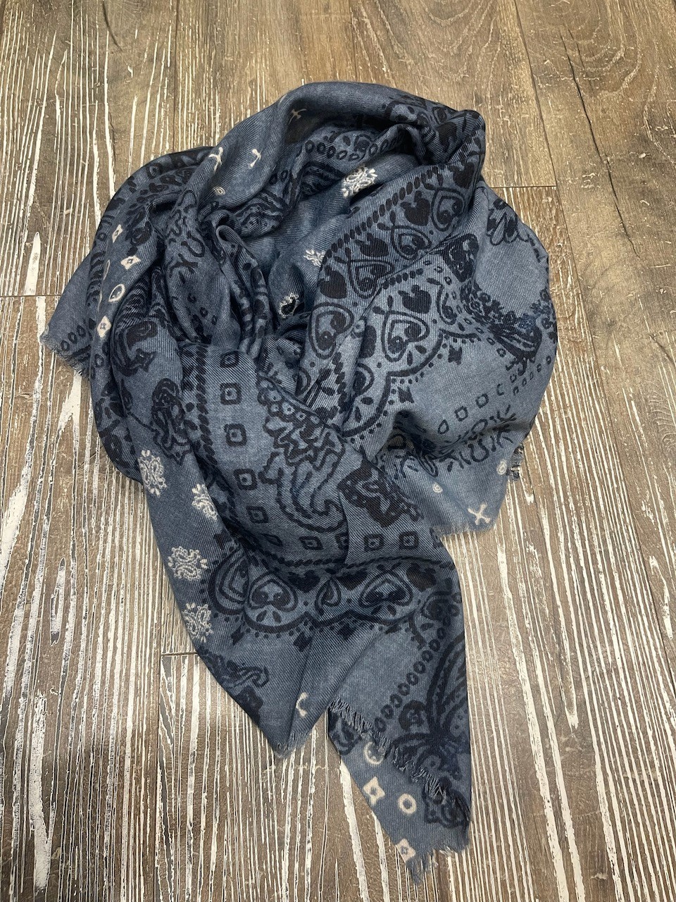 Foulard rectangle bleu
