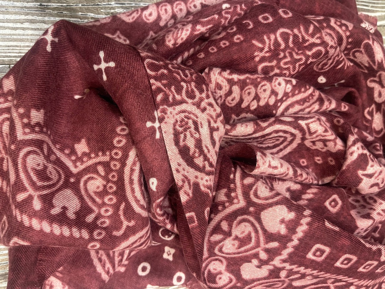 Foulard rectangle Bordeaux