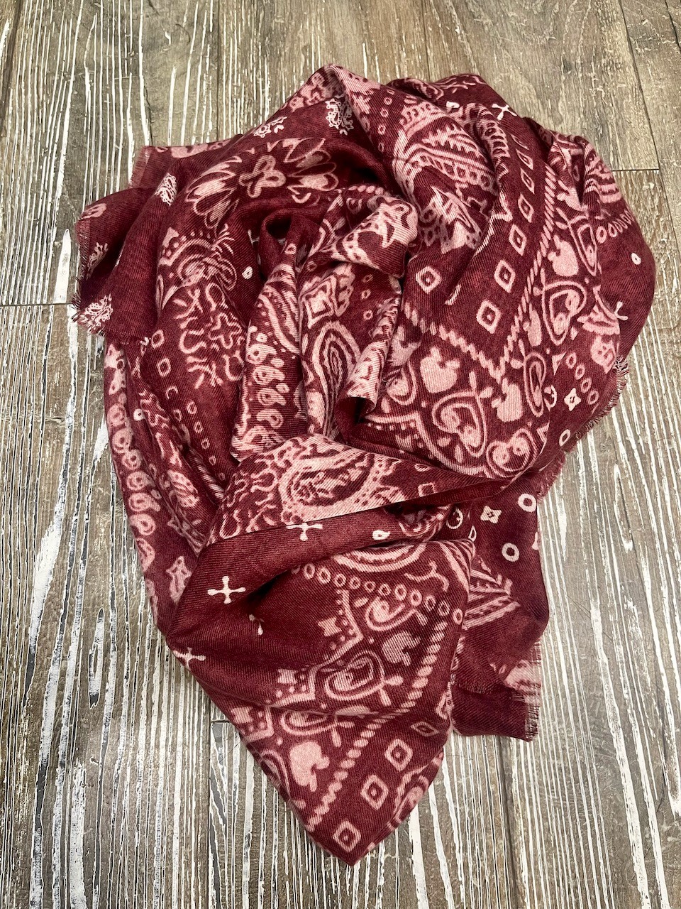 Foulard rectangle Bordeaux