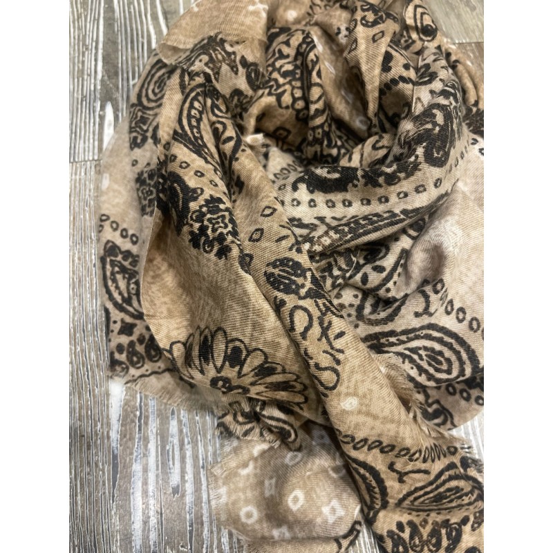Foulard rectangle camel