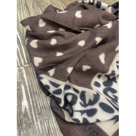 Foulard Carré Love choco