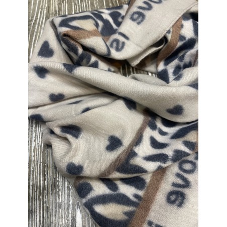 Foulard Carré Love écru