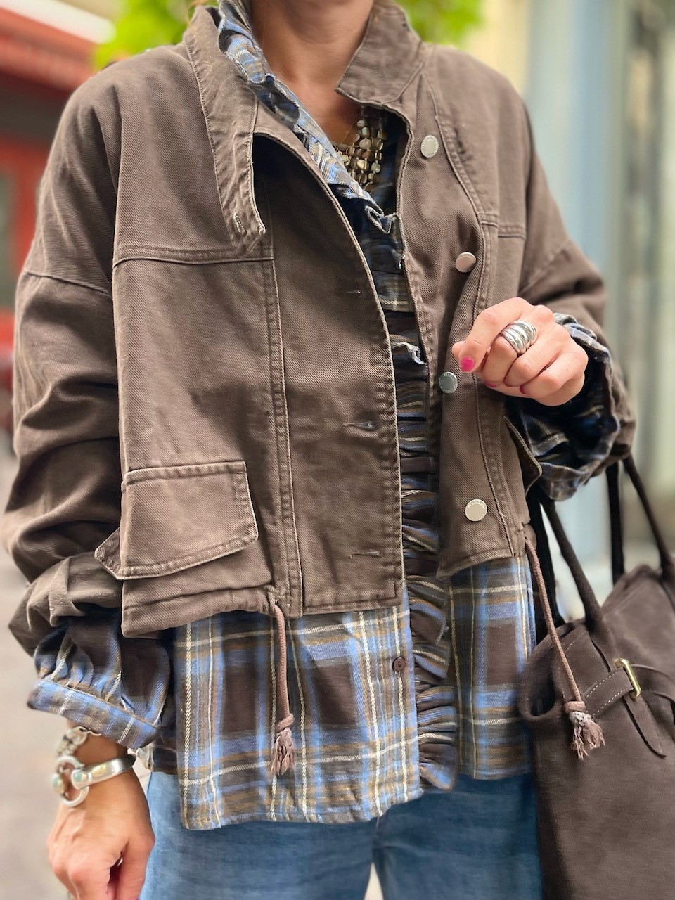 Veste en jean Chocolat