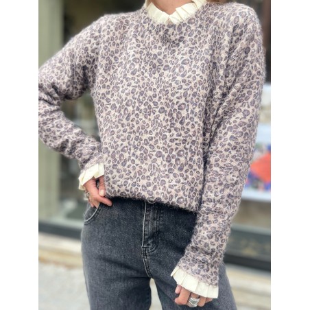 Pull Léo col plissé
