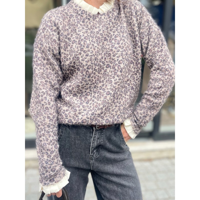 Pull Léo col plissé
