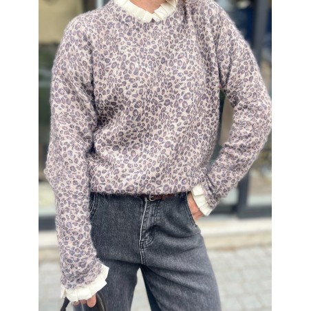 Pull Léo col plissé