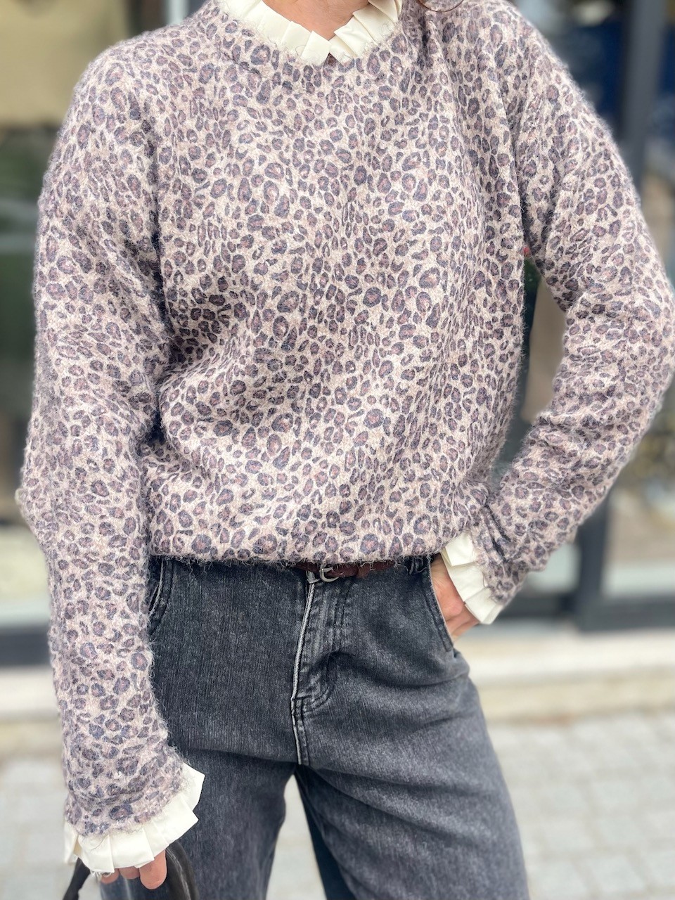 Pull Léo col plissé