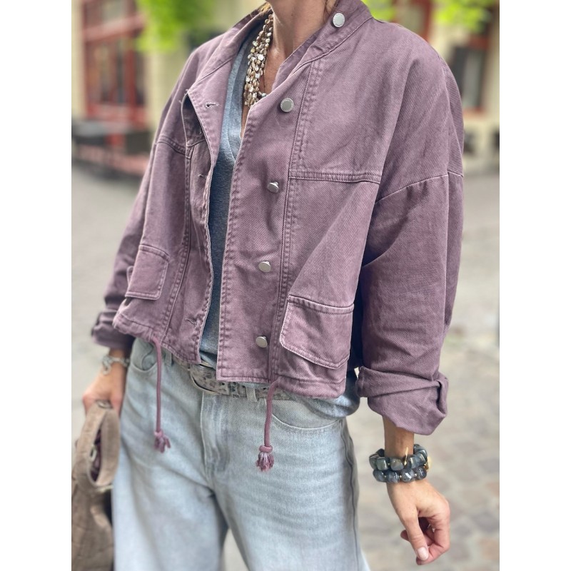 Veste en jean Lie de vin