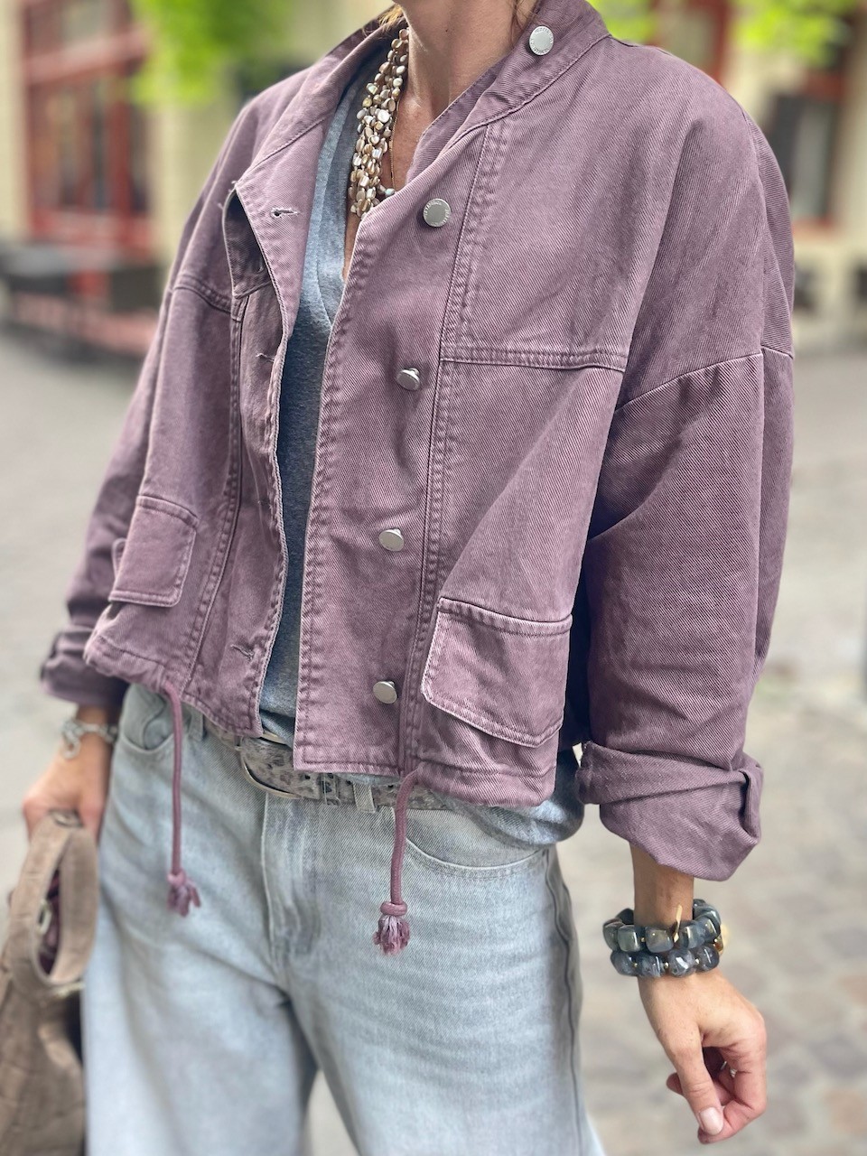 Veste en jean Lie de vin