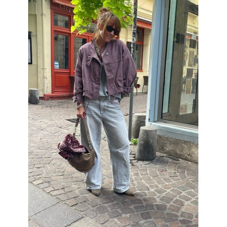Veste en jean Lie de vin