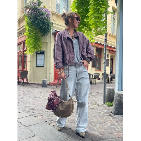 Veste en jean Lie de vin