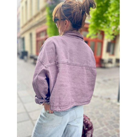 Veste en jean Lie de vin