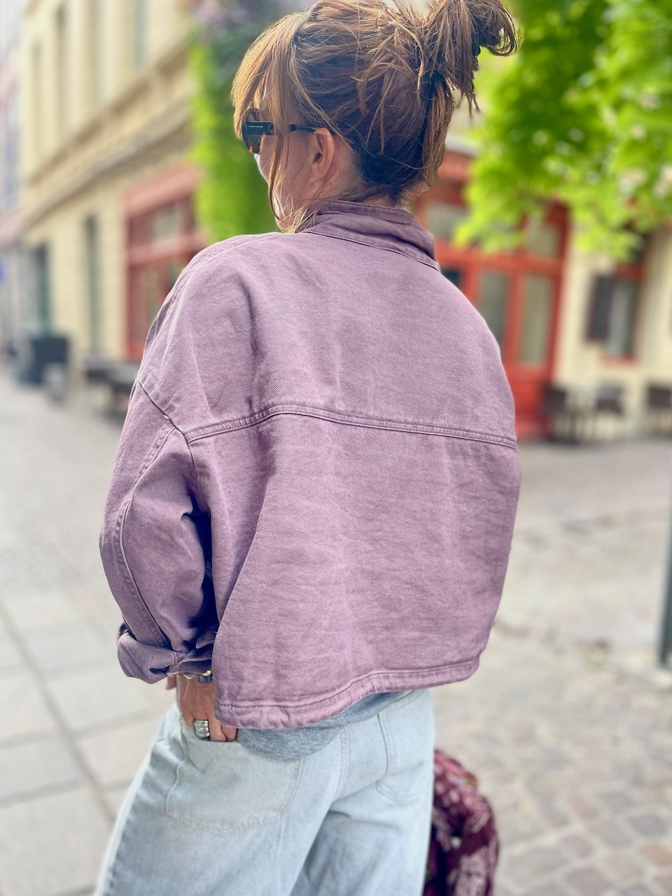 Veste en jean Lie de vin