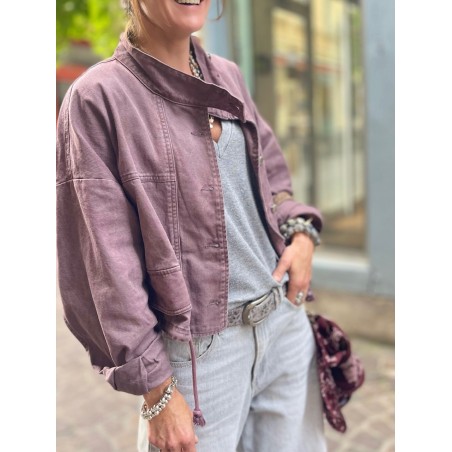 Veste en jean Lie de vin