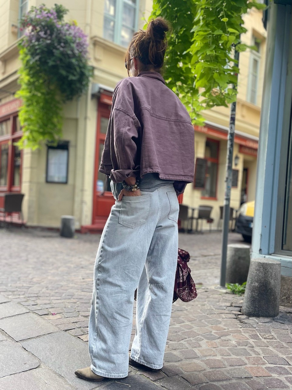 Veste en jean Lie de vin
