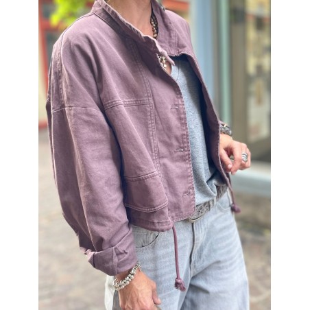 Veste en jean Lie de vin