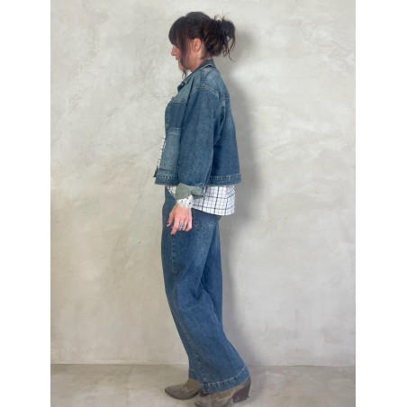 Veste en jean délavée