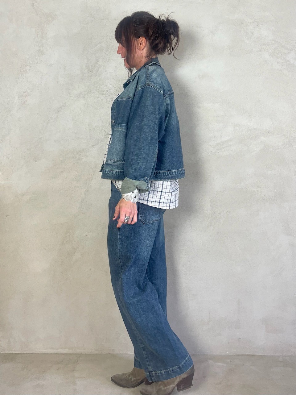 Veste en jean délavée