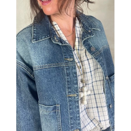 Veste en jean délavée