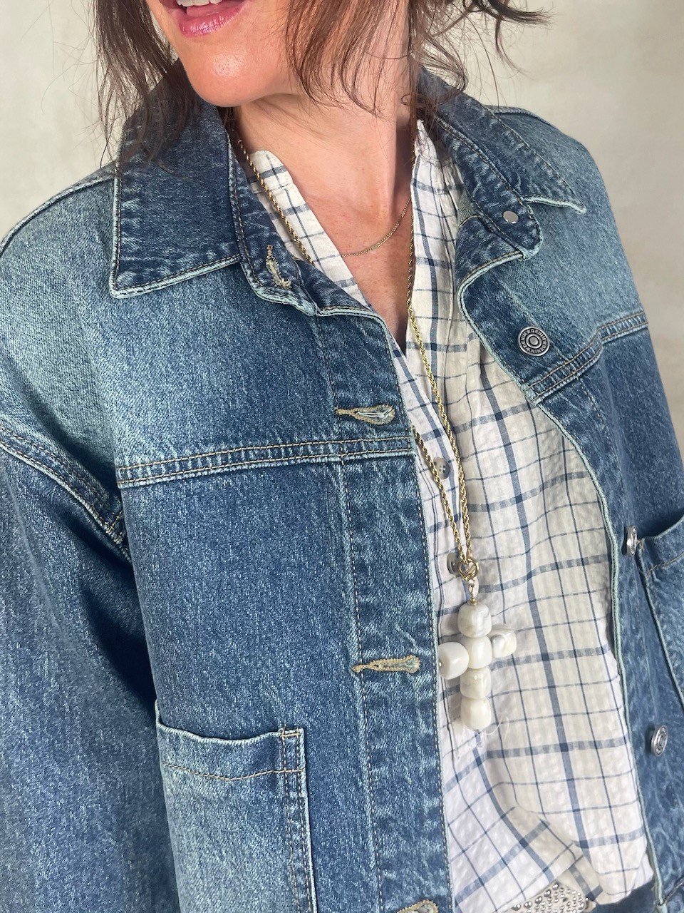Veste en jean délavée