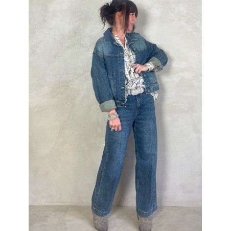 Veste en jean délavée