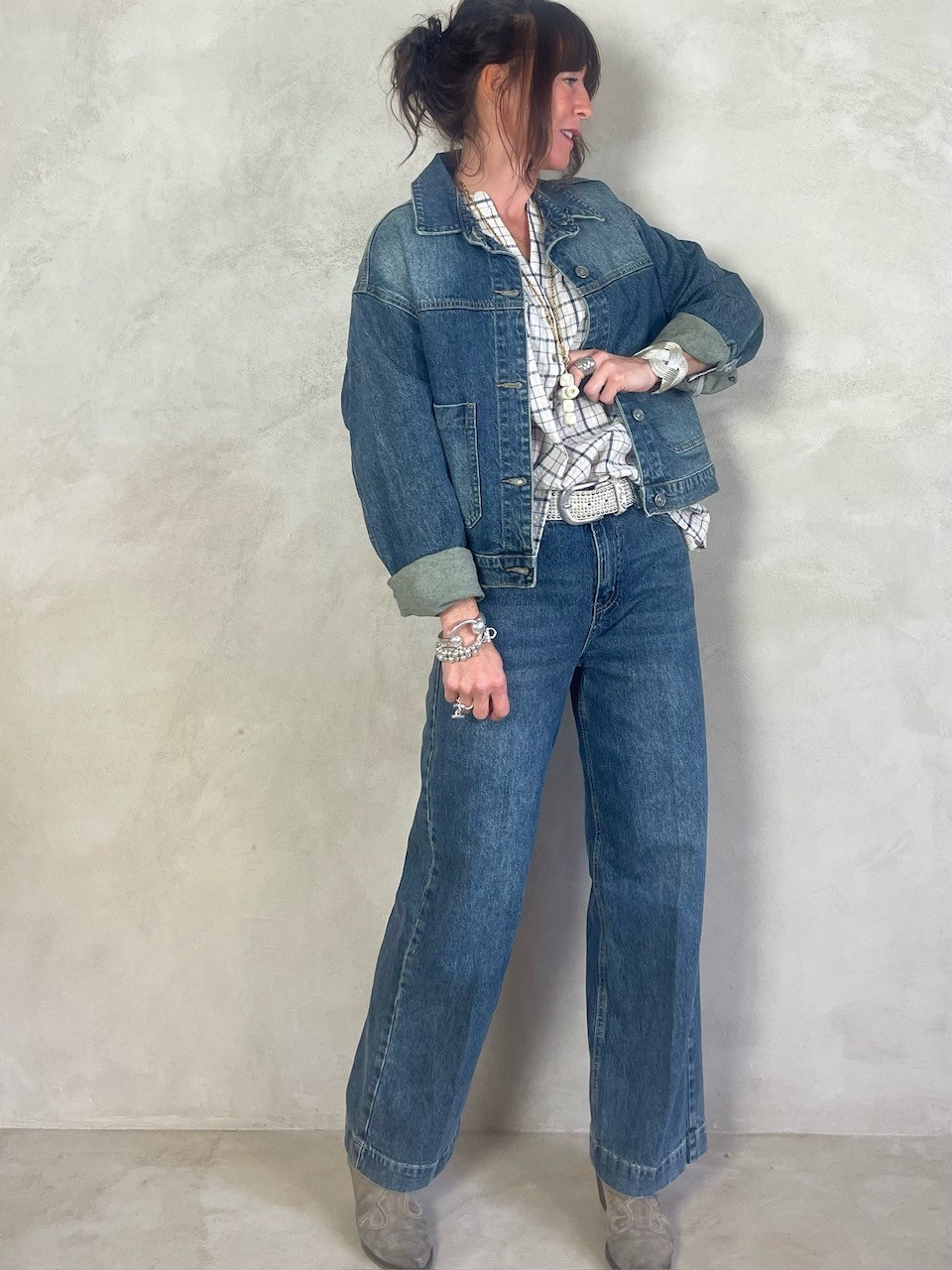 Veste en jean délavée