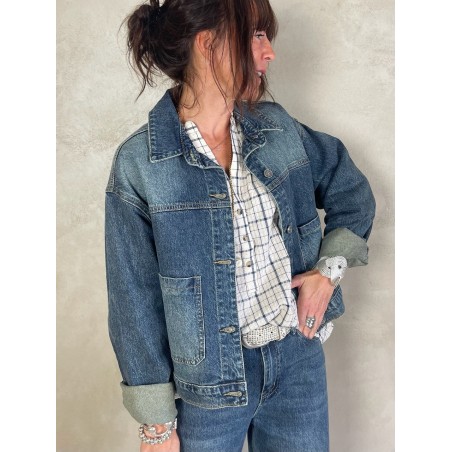 Veste en jean délavée