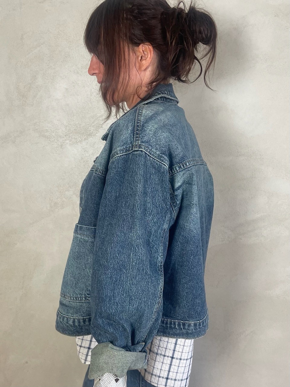 Veste en jean délavée