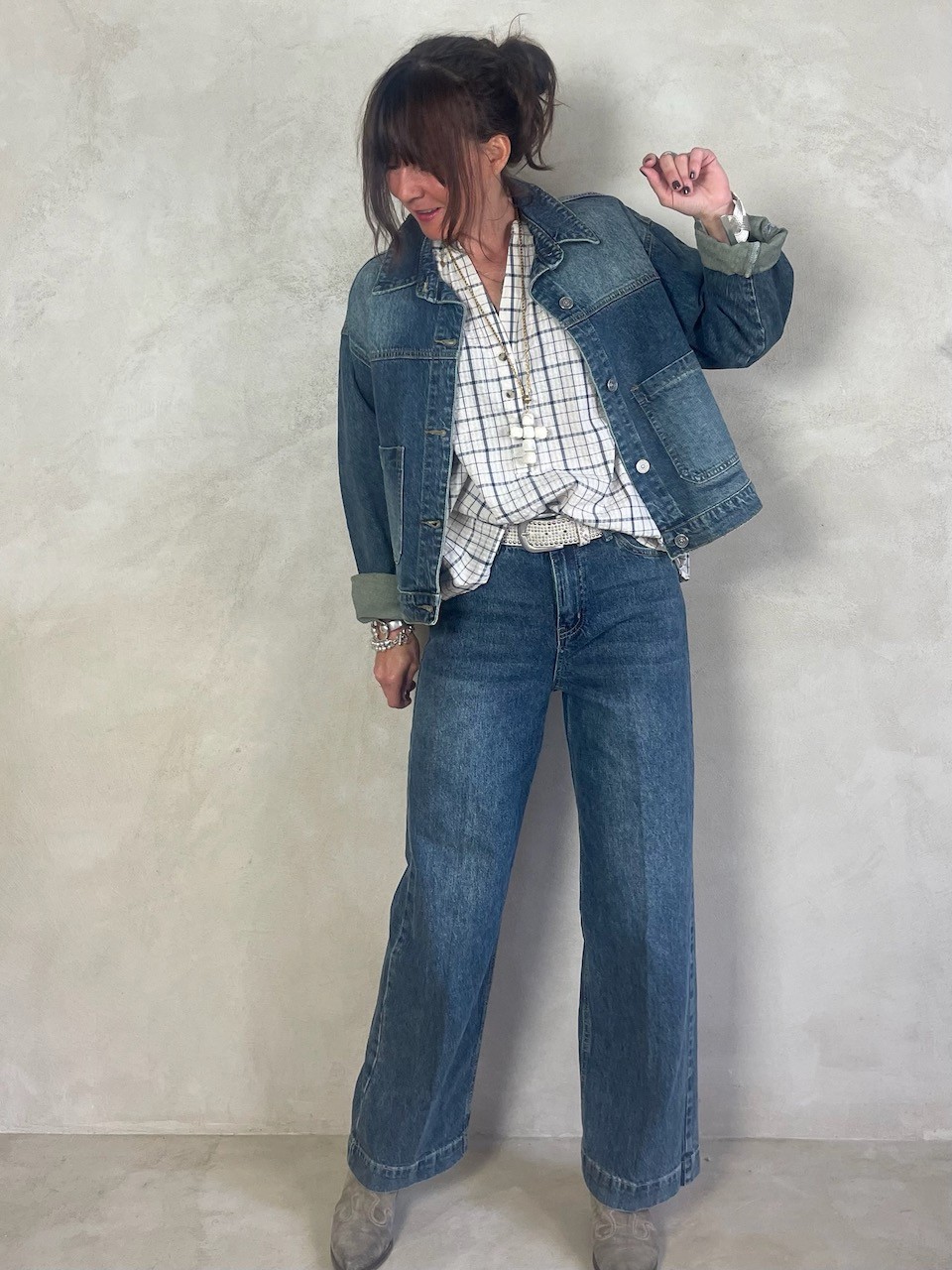 Veste en jean délavée