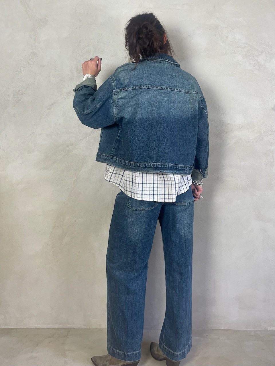 Veste en jean délavée