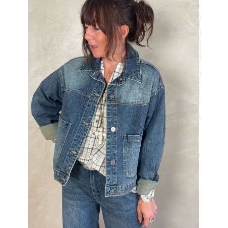 Veste en jean délavée