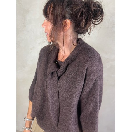 Pull alpapa Cravate Choco