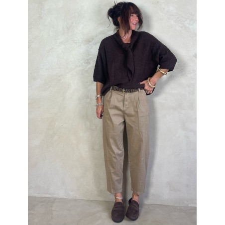 Pull alpapa Cravate Choco