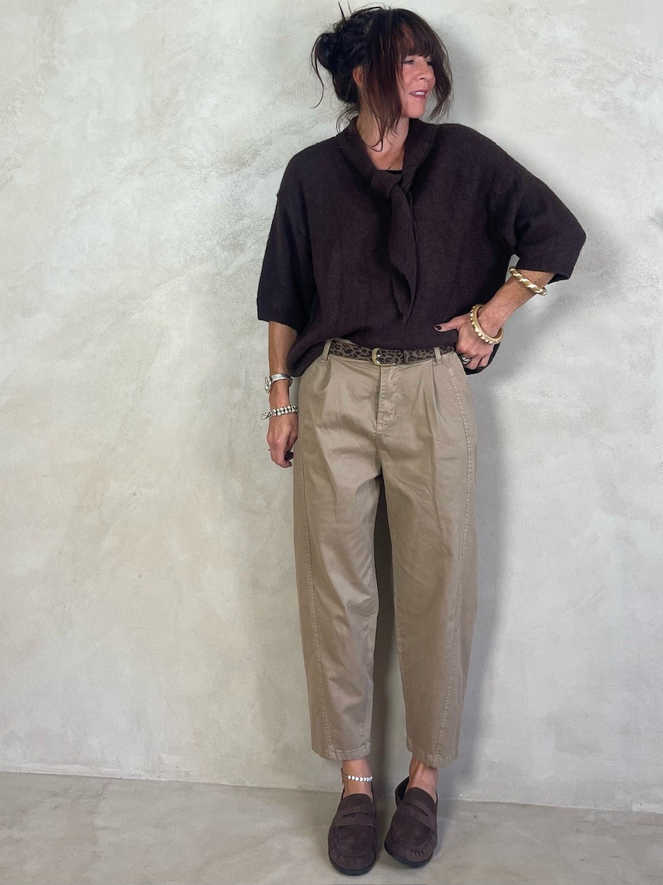 Pull alpapa Cravate Choco