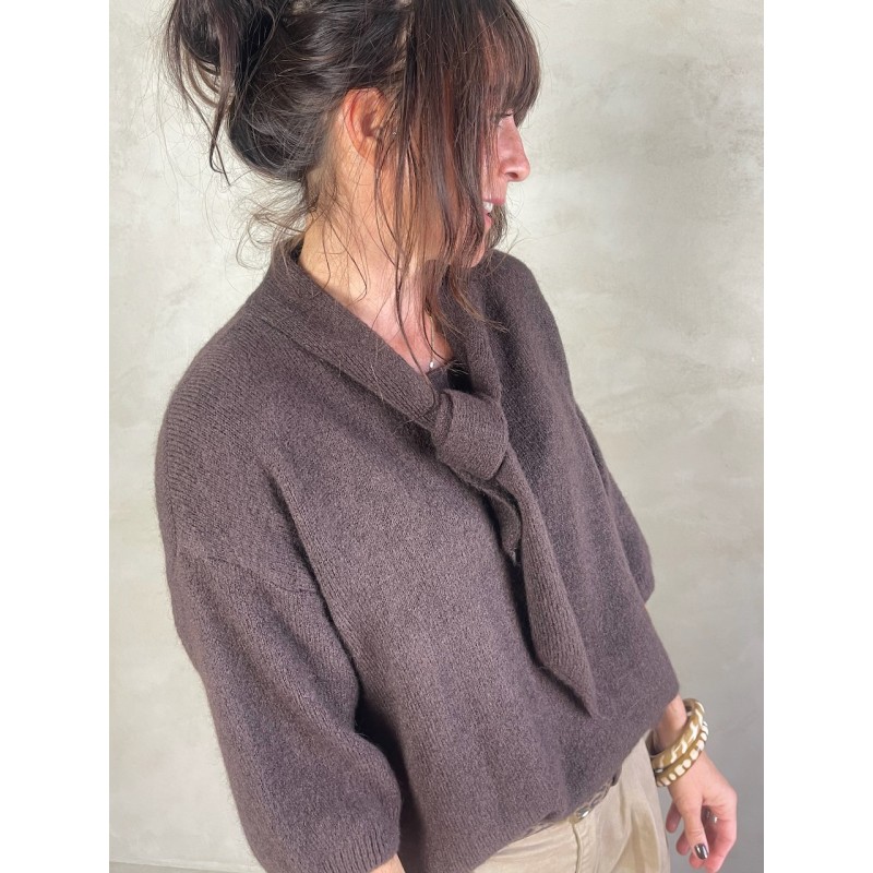 Pull alpapa Cravate Choco