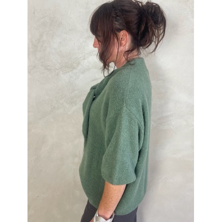 Pull alpapa Cravate vert