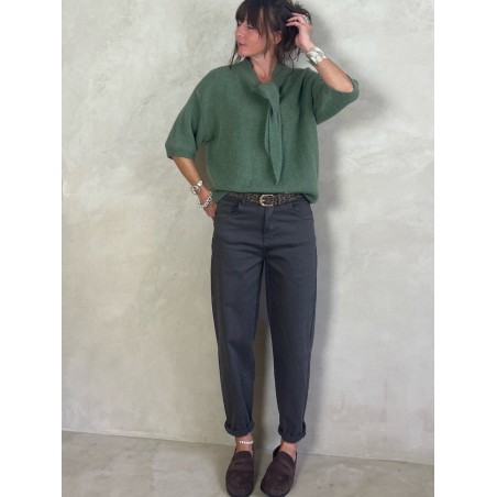 Pull alpapa Cravate vert