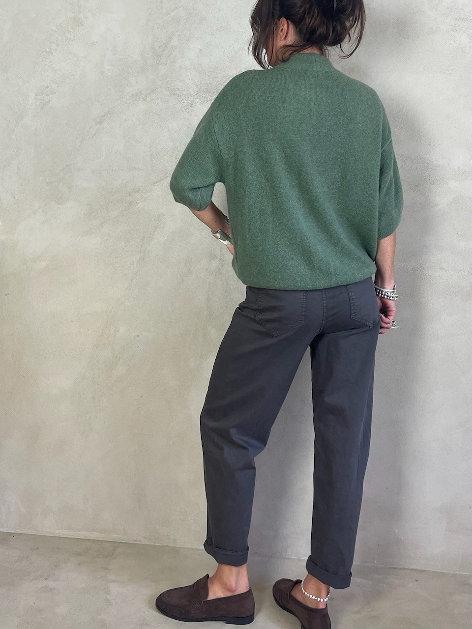 Pull alpapa Cravate vert