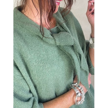 Pull alpapa Cravate vert
