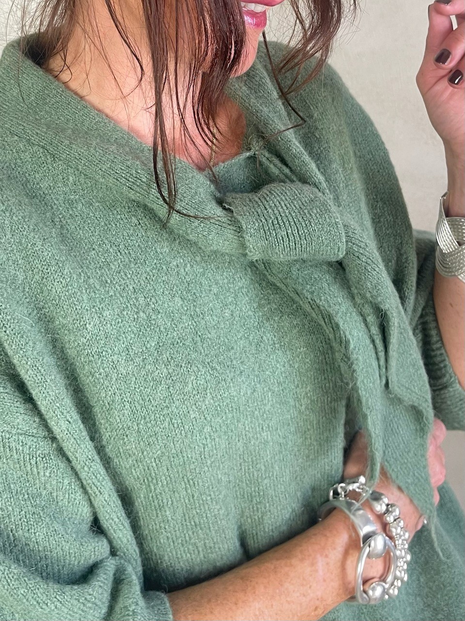 Pull alpapa Cravate vert