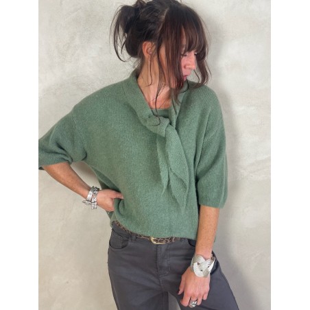 Pull alpapa Cravate vert