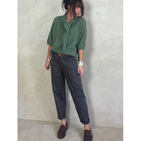 Pull alpapa Cravate vert