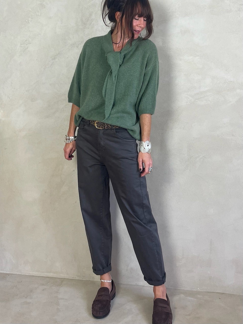 Pull alpapa Cravate vert