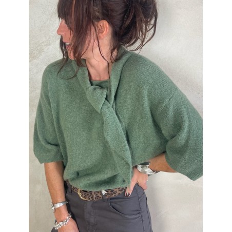 Pull alpapa Cravate vert