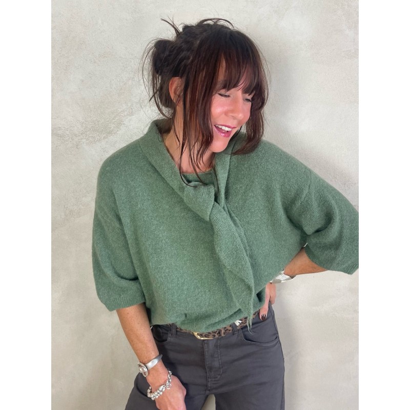 Pull alpapa Cravate vert