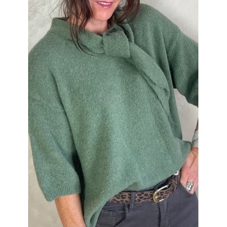 Pull alpapa Cravate vert