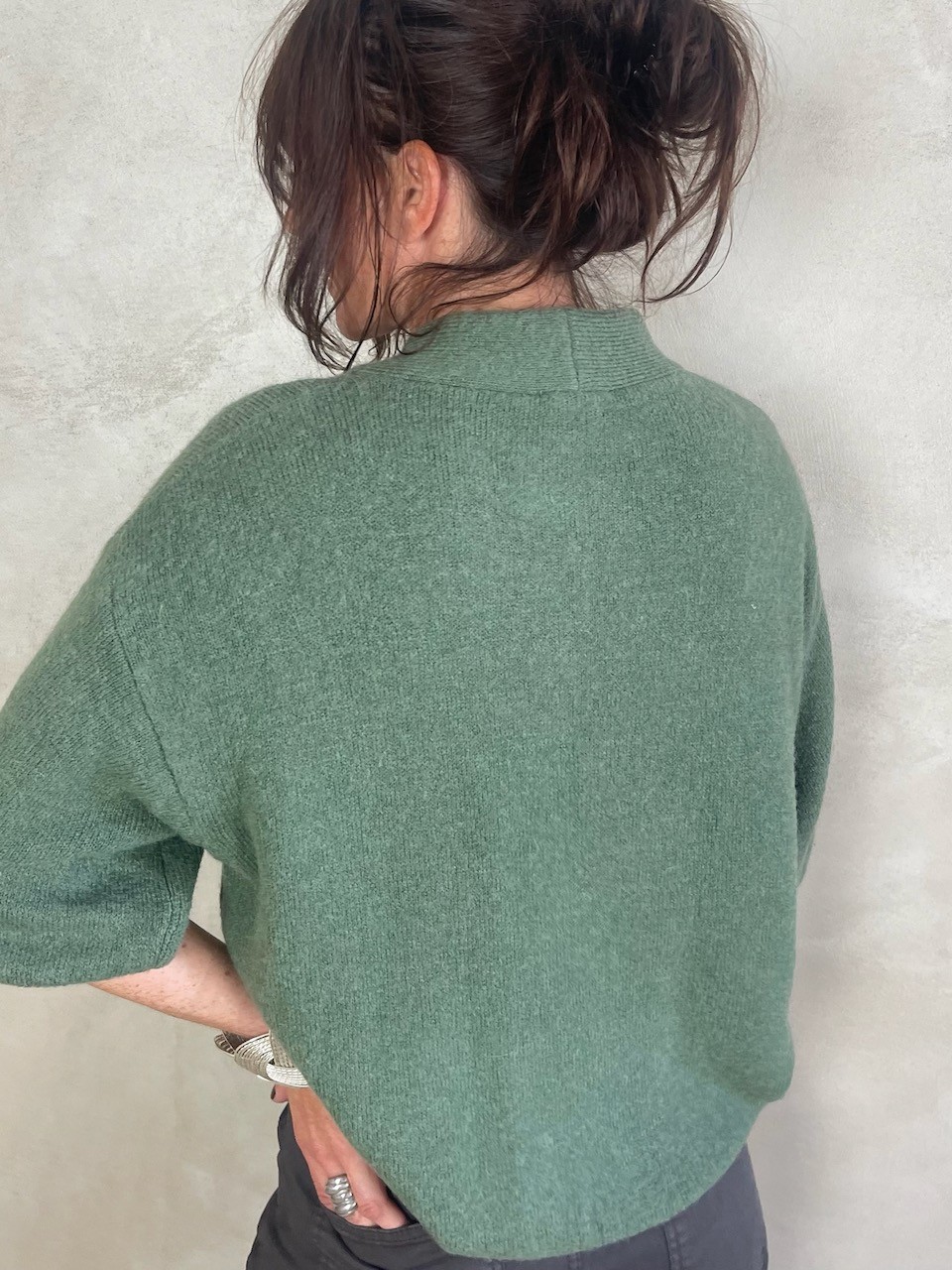 Pull alpapa Cravate vert